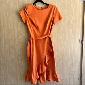 Calvin Klein Orange High Low Dress